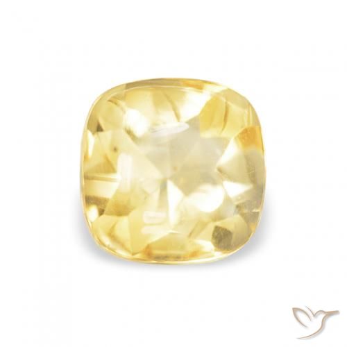 0.66ct Natural Light Golden-Yellow Citrine, Cushion, Transparent