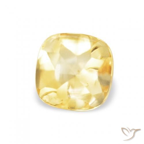 0.66 ct Yellow Citrine Stone, Natural Citrine in Cushion Buff-Top Shape for Sale