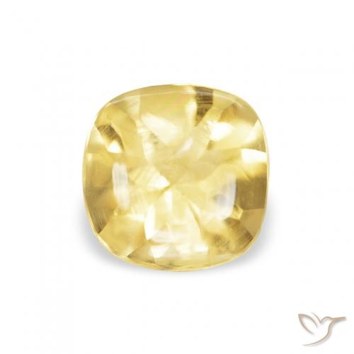 0.51ct Natural Light Golden-Yellow Citrine, Cushion, Transparent
