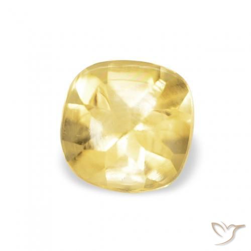 0.51 ct Yellow Citrine Stone, Natural Citrine in Cushion Buff-Top Shape for Sale
