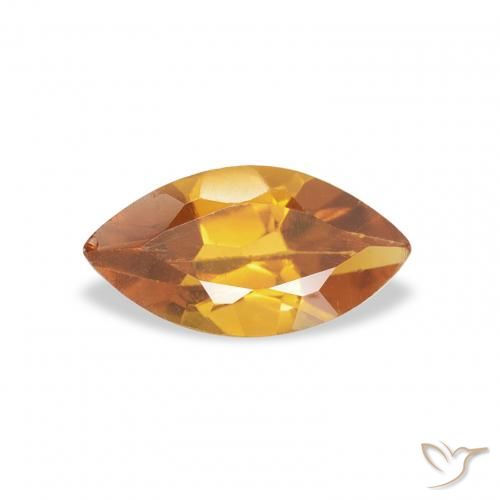 0.47ct Natural Medium Orange Citrine, Marquise, VS
