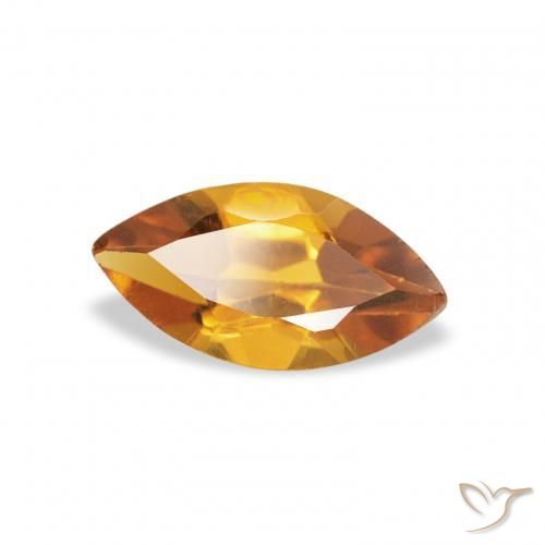 0.47 ct Orange Citrine Stone, Natural Citrine in Marquise Facet Shape for Sale