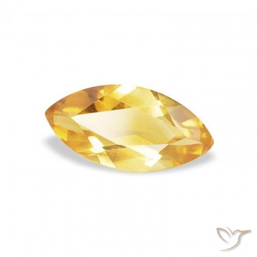 0.44 ct Golden Citrine Stone, Natural Citrine in Marquise Facet Shape for Sale
