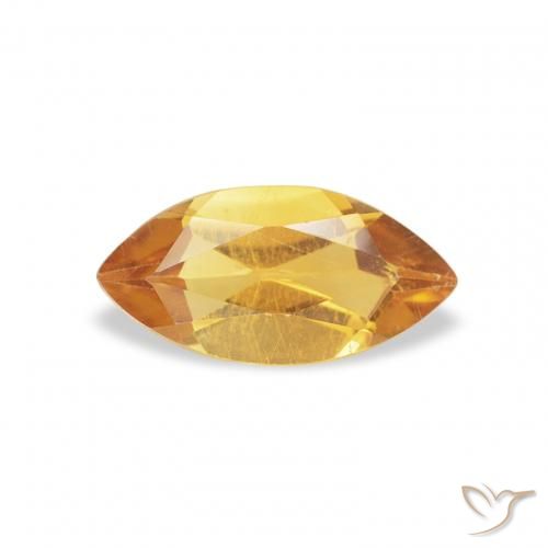 0.41ct Natural Medium Orange-Gold Citrine, Marquise, VS