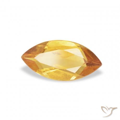0.42 ct Golden Citrine Stone, Natural Citrine in Marquise Facet Shape for Sale