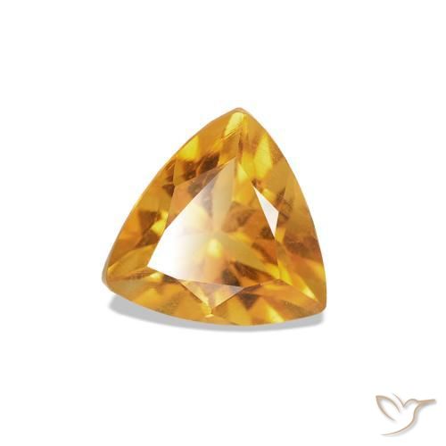 0.40 ct Golden Citrine Stone, Natural Citrine in Trillion Facet Shape for Sale