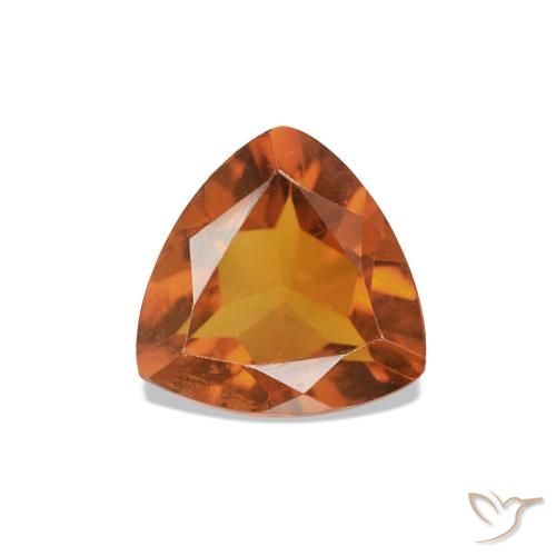 0.63 ct Orange Citrine Gemstone, Citrine Gem in Trillion Facet Shape for Sale.