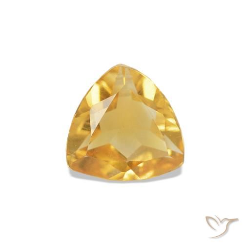 0.29 ct Golden Citrine Gemstone, Citrine Gem in Trillion Facet Shape for Sale.
