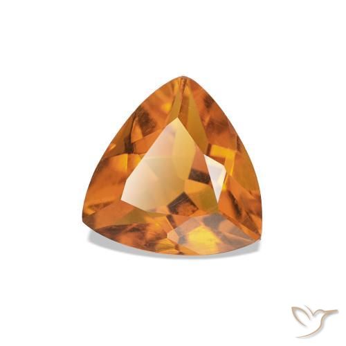 0.64 ct Orange Citrine Stone, Natural Citrine in Trillion Facet Shape for Sale