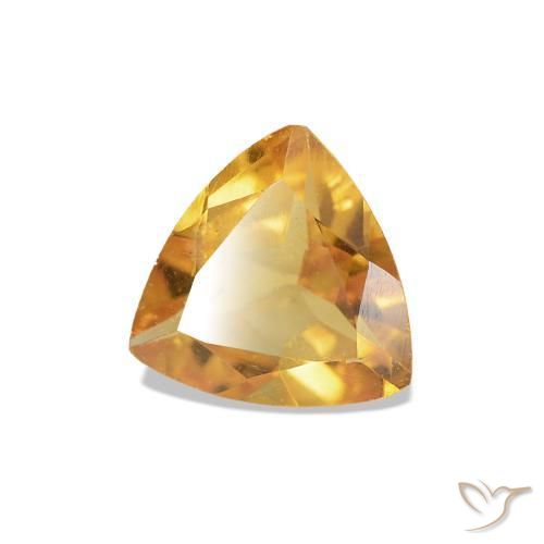 0.54 ct Golden Citrine Stone, Natural Citrine in Trillion Facet Shape for Sale