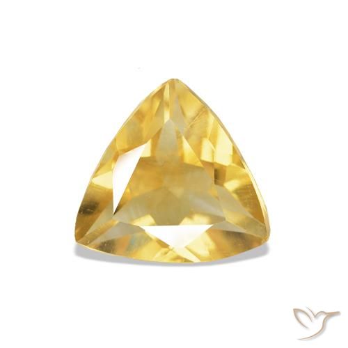 0.67 ct Golden Citrine Gemstone, Citrine Gem in Trillion Facet Shape for Sale.