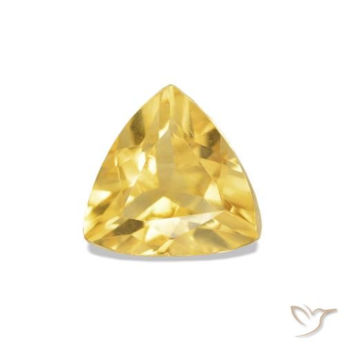 0.77 ct Golden Citrine Gemstone, Citrine Gem in Trillion Facet Shape for Sale.