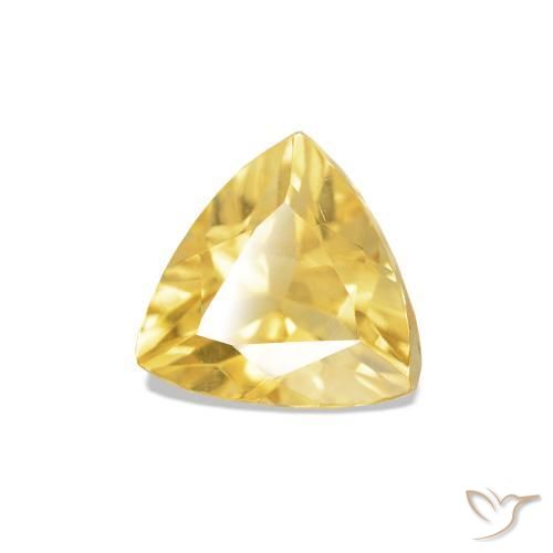 0.77 ct Golden Citrine Stone, Natural Citrine in Trillion Facet Shape for Sale