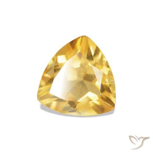0.68 ct Golden Citrine Stone, Natural Citrine in Trillion Facet Shape for Sale