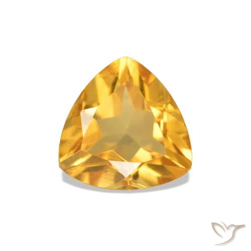 0.76 ct Golden Citrine Gemstone, Citrine Gem in Trillion Facet Shape for Sale.