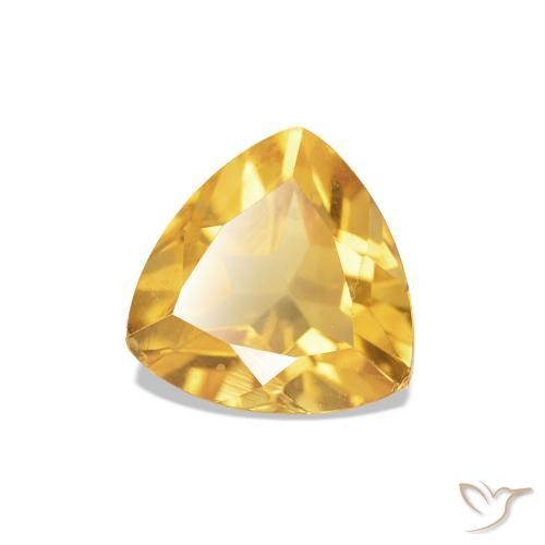 0.76 ct Golden Citrine Stone, Natural Citrine in Trillion Facet Shape for Sale
