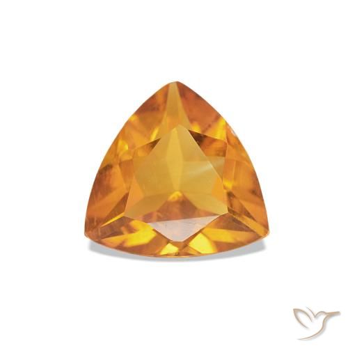 0.58 ct Golden Citrine Gemstone, Citrine Gem in Trillion Facet Shape for Sale.