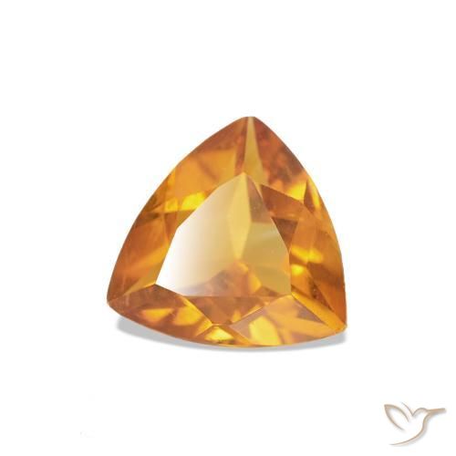 0.58 ct Golden Citrine Stone, Natural Citrine in Trillion Facet Shape for Sale