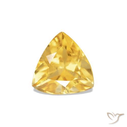 0.36 ct Golden Citrine Gemstone, Citrine Gem in Trillion Facet Shape for Sale.