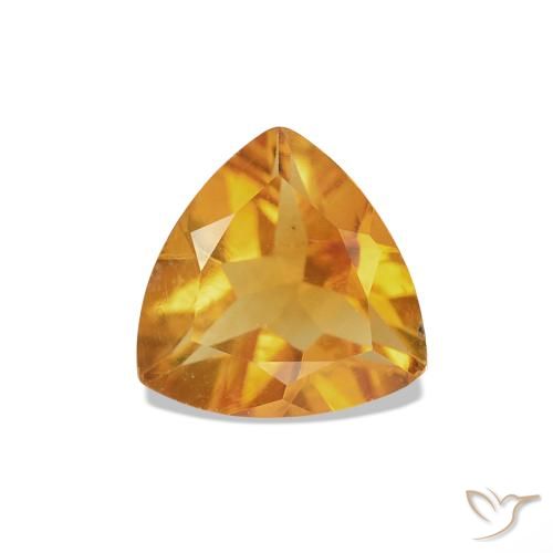 0.61 ct Orange Citrine Gemstone, Citrine Gem in Trillion Facet Shape for Sale.