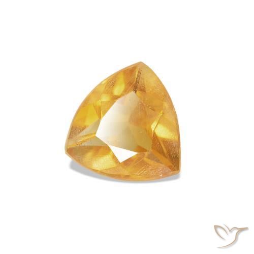 0.24 ct Golden Citrine Stone, Natural Citrine in Trillion Facet Shape for Sale