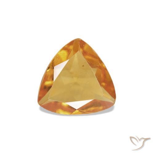 0.33 ct Orange Citrine Gemstone, Citrine Gem in Trillion Facet Shape for Sale.