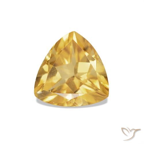 0.72 ct Golden Citrine Gemstone, Citrine Gem in Trillion Facet Shape for Sale.