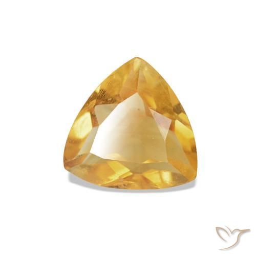 0.60 ct Golden Citrine Stone, Natural Citrine in Trillion Facet Shape for Sale