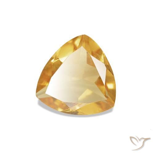 0.56 ct Golden Citrine Stone, Natural Citrine in Trillion Facet Shape for Sale