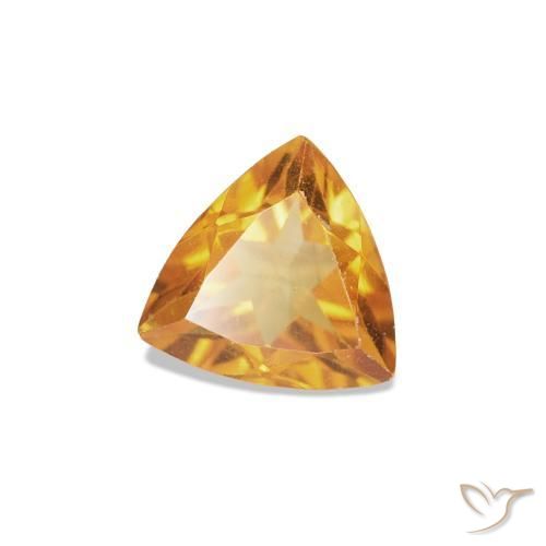 0.36 ct Golden Citrine Stone, Natural Citrine in Trillion Facet Shape for Sale