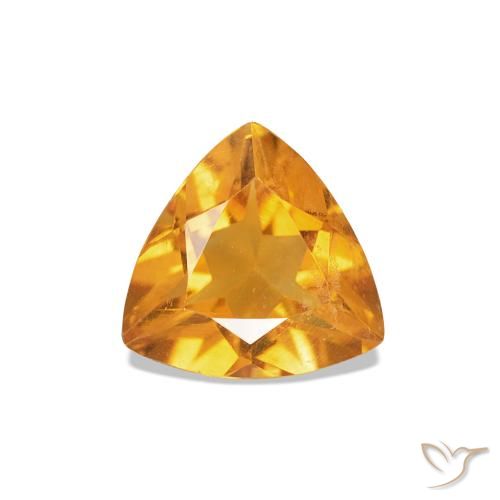 0.58ct Deep Orange-Gold Citrine, Trillion, VVS-VS