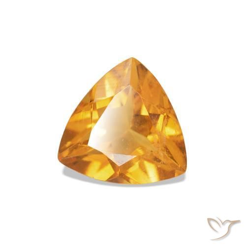 0.58 ct Golden Citrine Stone, Natural Citrine in Trillion Facet Shape for Sale