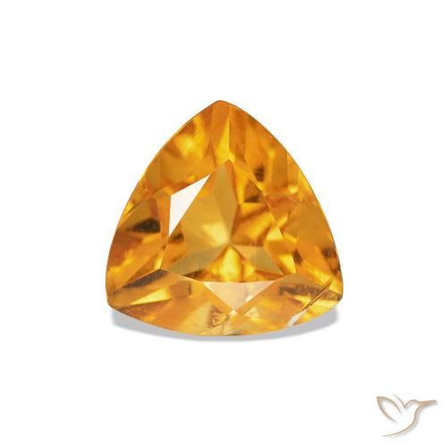 0.74 ct Golden Citrine Gemstone, Citrine Gem in Trillion Facet Shape for Sale.