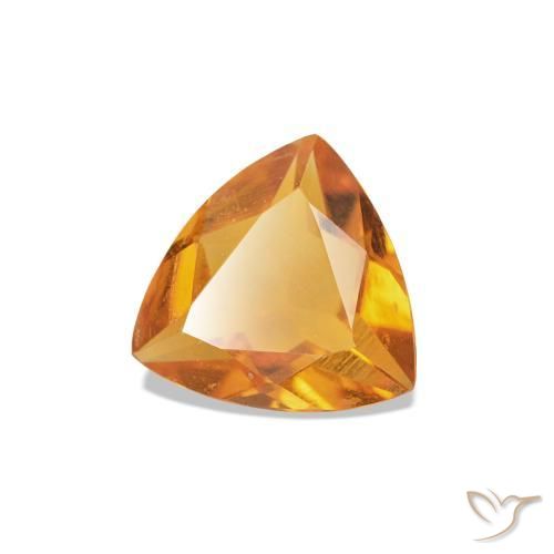 0.50 ct Golden Citrine Stone, Natural Citrine in Trillion Facet Shape for Sale