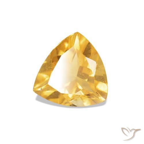 0.64 ct Golden Citrine Stone, Natural Citrine in Trillion Facet Shape for Sale