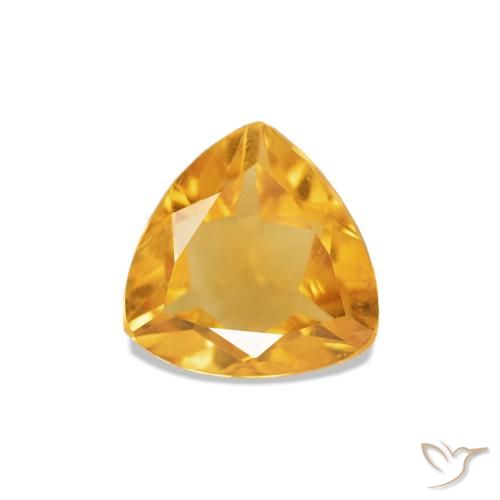 0.59 ct Golden Citrine Gemstone, Citrine Gem in Trillion Facet Shape for Sale.
