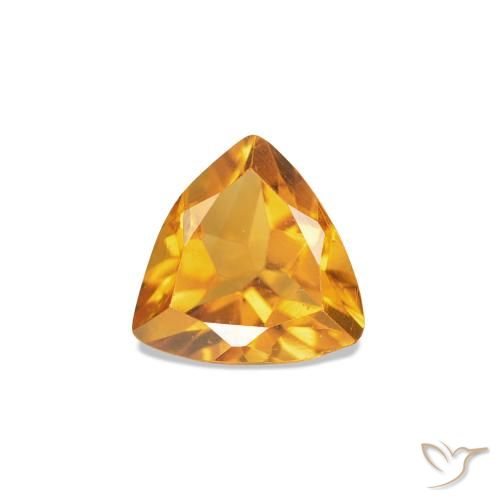 0.36 ct Golden Citrine Gemstone, Citrine Gem in Trillion Facet Shape for Sale.