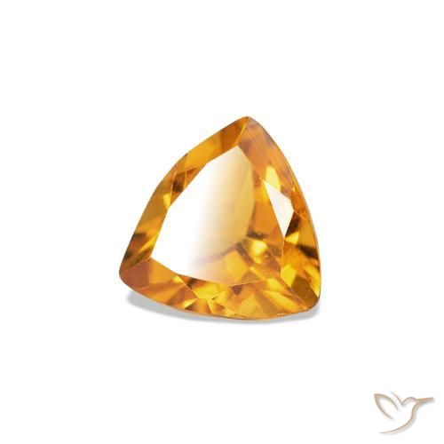 0.36 ct Golden Citrine Stone, Natural Citrine in Trillion Facet Shape for Sale