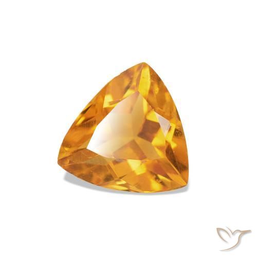 0.58 ct Golden Citrine Stone, Natural Citrine in Trillion Facet Shape for Sale