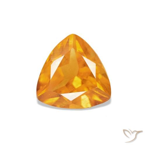 0.67 ct Golden Citrine Gemstone, Citrine Gem in Trillion Facet Shape for Sale.