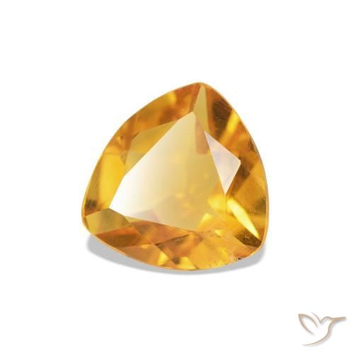 0.69 ct Golden Citrine Stone, Natural Citrine in Trillion Facet Shape for Sale