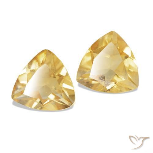 0.70 ctw Golden Citrine Stones, Natural Citrine in Trillion Facet Shape for Sale