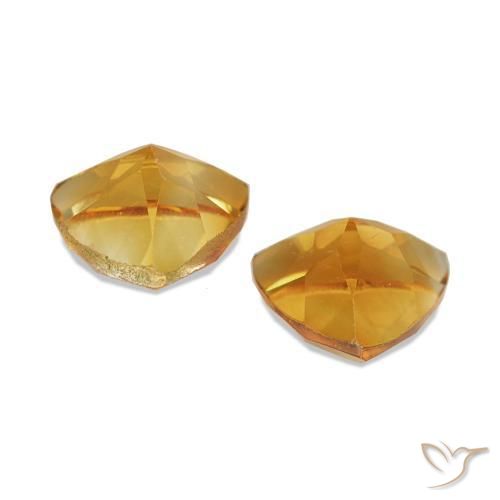 Citrine Gemstones in 5.3 x 5.2 mm Size for Sale, Citrine Stones in Medium Orange Color