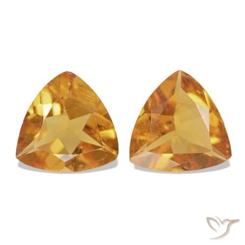1.02ctw Deep Orange Citrine, Trillion, VVS-VS