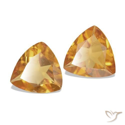 1.02 ctw Orange Citrine Stones, Natural Citrine in Trillion Facet Shape for Sale