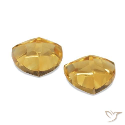 Citrine Gemstones in 6 x 6 mm (calibrated) Size for Sale, Citrine Stones in Medium Dark-Golden Color