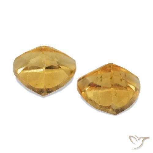 Citrine Gemstones in 6 x 6 mm (calibrated) Size for Sale, Citrine Stones in Bright Gold Color