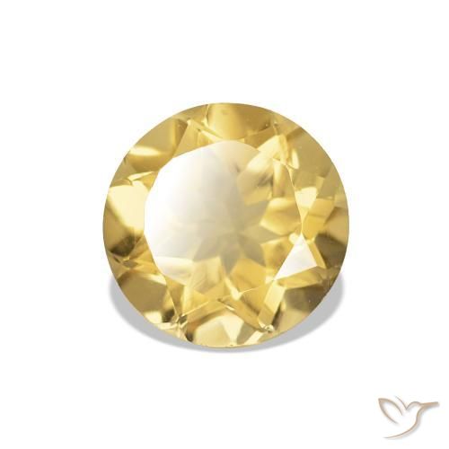 1.19 ct Golden Citrine Stone, Natural Citrine in Round Facet Shape for Sale