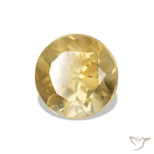 1.20 ct Yellow Citrine Stone, Natural Citrine in Round Facet Shape for Sale