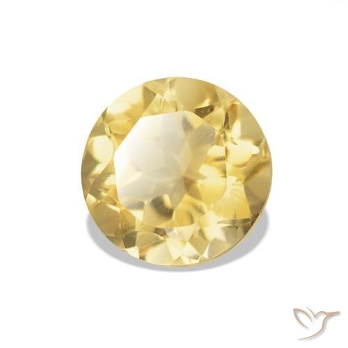 1.16 ct Yellow Citrine Stone, Natural Citrine in Round Facet Shape for Sale